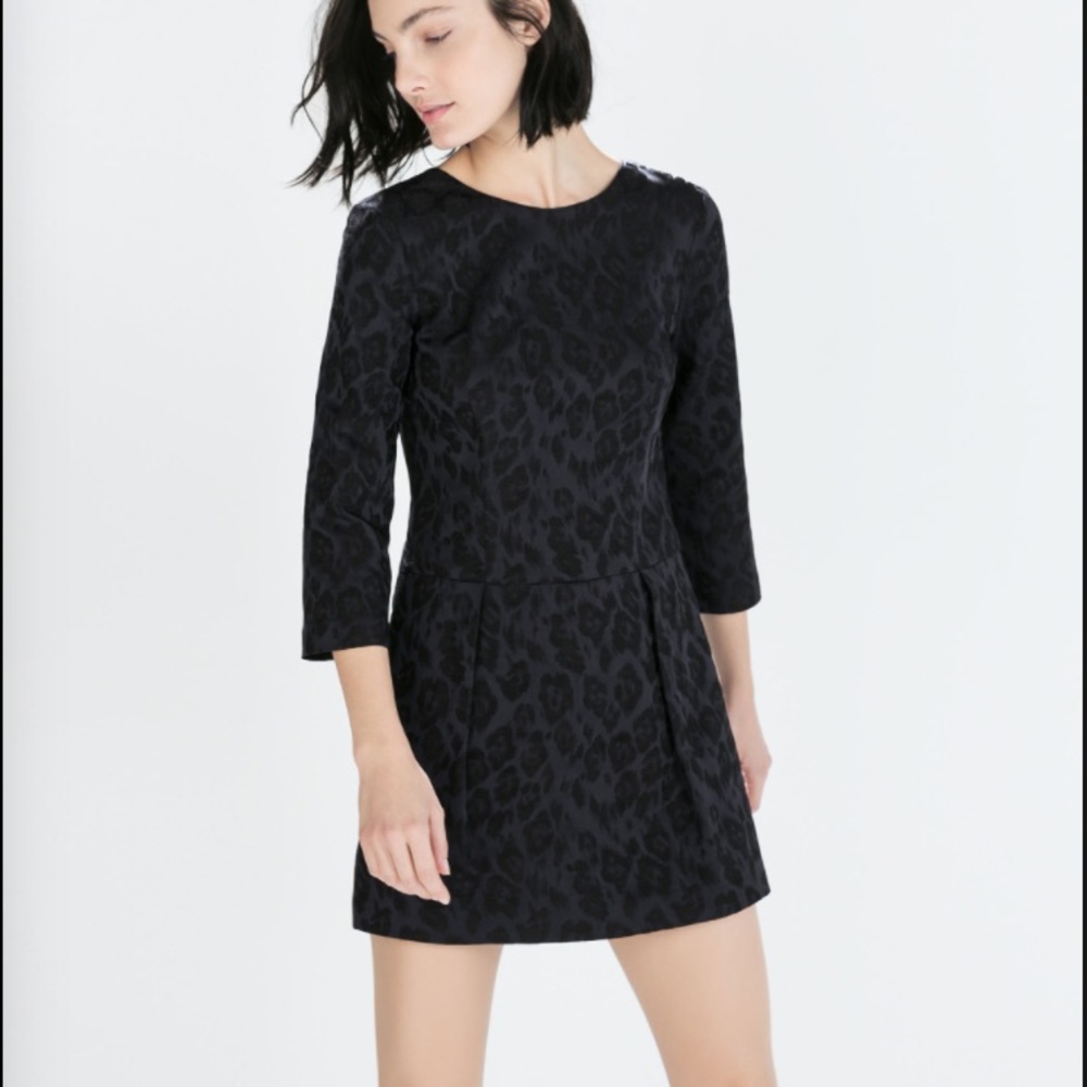 zara jacquard jumpsuit dress